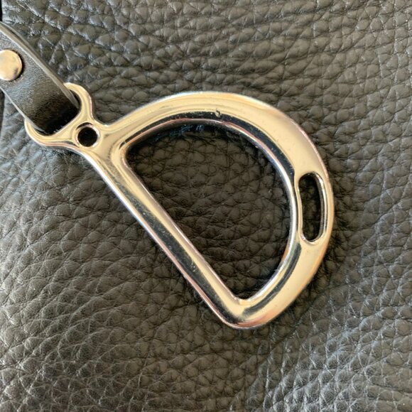 Ralph Lauren Black Leather Tote – LRL LXVII Collection with Silver Charm - Picture 6 of 17